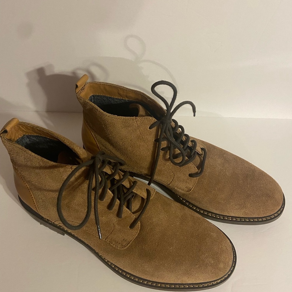 MARK NASON Los Angeles Mens Chukka Boots Suede Size 10 Tan Leather